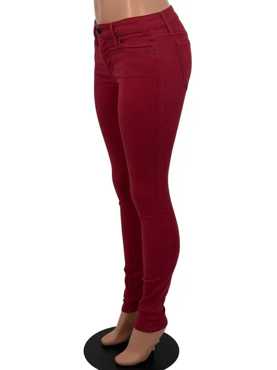 VTG Joes Jeans Burgundy Mid-Rise Skinny Jeggings| Indie Sleaze Tumblr Soft Modal - Picture 6 of 16